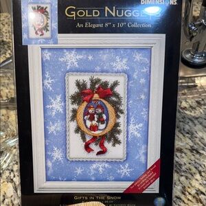 Holiday Cross Stitch with Red and Gold Accents 2003